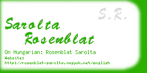 sarolta rosenblat business card